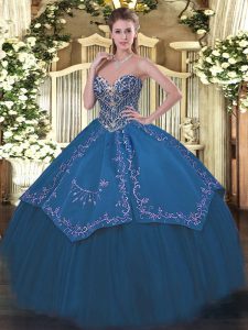 Sexy Sweetheart Sleeveless Taffeta and Tulle Sweet 16 Dresses Beading and Embroidery Lace Up