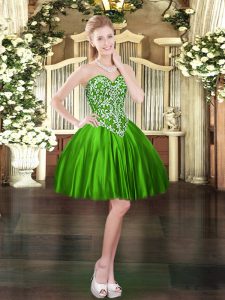 Best Selling Mini Length Ball Gowns Sleeveless Green Party Dress for Girls Lace Up