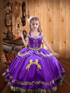 Nice Sleeveless Beading and Embroidery Lace Up Custom Made Pageant Dress
