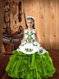 Floor Length Ball Gowns Sleeveless Kids Pageant Dress Lace Up
