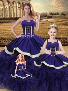 Hot Selling Sleeveless Lace Up Floor Length Beading and Ruffles 15 Quinceanera Dress