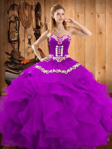 Adorable Sleeveless Embroidery and Ruffles Lace Up Sweet 16 Quinceanera Dress