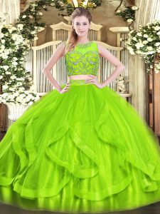 Sleeveless Tulle Zipper Sweet 16 Dresses for Military Ball and Sweet 16 and Quinceanera