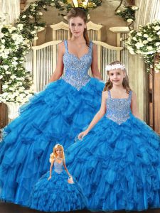 Discount Sleeveless Beading and Ruffles Lace Up Vestidos de Quinceanera