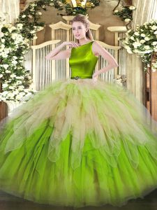 Glamorous Floor Length Ball Gowns Sleeveless Multi-color Quinceanera Gown Clasp Handle