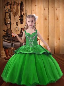 Graceful Floor Length Lace Up Pageant Dresses for Party and Quinceanera with Beading and Appliques