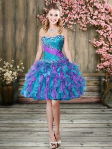 Multi-color Sleeveless Organza Lace Up for Prom and Party