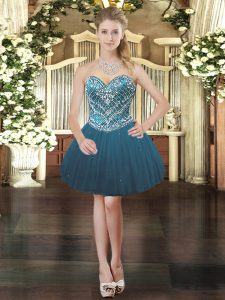 Sleeveless Beading Lace Up Prom Gown