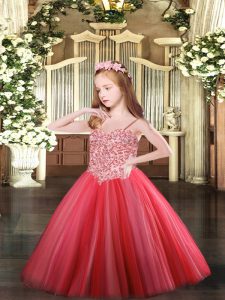 Sleeveless Appliques Lace Up Custom Made Pageant Dress