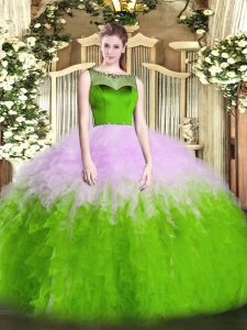 Multi-color Sleeveless Tulle Zipper Sweet 16 Quinceanera Dress for Sweet 16 and Quinceanera