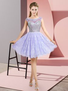 Superior Scoop Cap Sleeves Lace Homecoming Dress Beading Backless