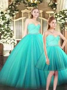 Sleeveless Ruching Lace Up Quinceanera Dress