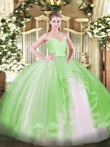 Floor Length Quinceanera Gowns Sweetheart Sleeveless Lace Up