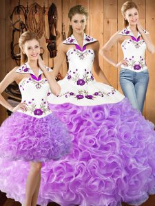 Beautiful Fabric With Rolling Flowers Sleeveless Floor Length Sweet 16 Dresses and Embroidery