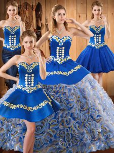 Deluxe Multi-color Sweet 16 Quinceanera Dress Military Ball and Sweet 16 and Quinceanera with Embroidery Sweetheart Slee