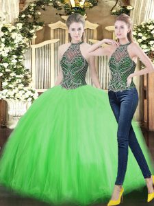 Captivating Sleeveless Floor Length Beading Lace Up Vestidos de Quinceanera