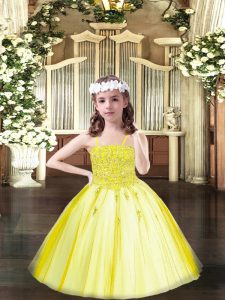 Customized Sleeveless Lace Up Floor Length Beading Pageant Dress Wholesale