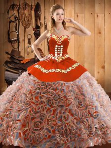 New Arrival With Train Ball Gowns Sleeveless Multi-color Quinceanera Gown Sweep Train Lace Up