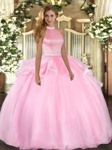 Graceful Sleeveless Beading and Ruffles Backless Quinceanera Dresses