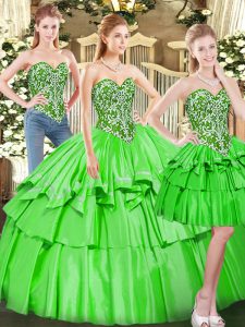 Amazing Ball Gowns Quinceanera Gowns Sweetheart Tulle Sleeveless Floor Length Lace Up