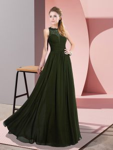 Elegant Sleeveless Zipper Floor Length Lace