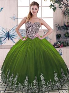 Dramatic Sleeveless Beading and Embroidery Lace Up 15th Birthday Dress