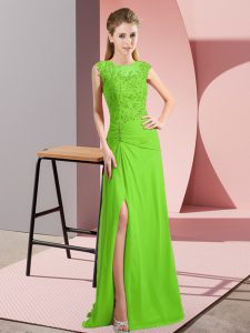 Discount Column/Sheath Beading Celebrity Prom Dress Lace Up Chiffon Sleeveless Floor Length