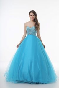 Flare Baby Blue Tulle Lace Up Sweetheart Sleeveless Floor Length Quinceanera Dresses Beading