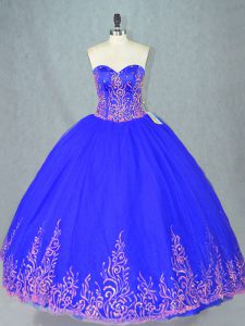Fantastic Blue Quinceanera Dress Sweet 16 and Quinceanera with Beading Sweetheart Sleeveless Lace Up