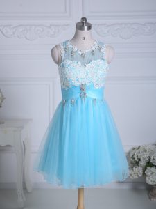 Edgy Sleeveless Lace and Appliques Zipper Prom Evening Gown