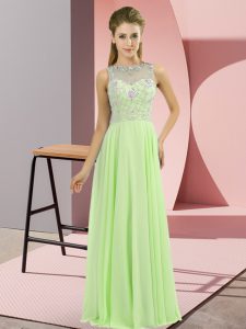 Dynamic Sleeveless Beading Zipper Prom Dress