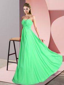 Chiffon Sleeveless Floor Length Prom Dresses and Ruching
