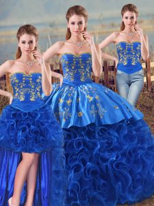 Simple Fabric With Rolling Flowers Sleeveless Floor Length Quinceanera Dresses and Embroidery and Ruffles
