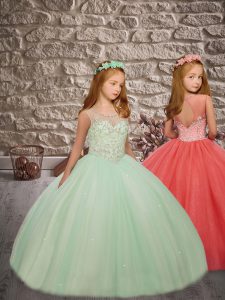 Sleeveless Beading Backless Little Girls Pageant Dress