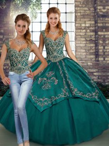 Most Popular Tulle Sleeveless Floor Length Sweet 16 Quinceanera Dress and Beading and Embroidery
