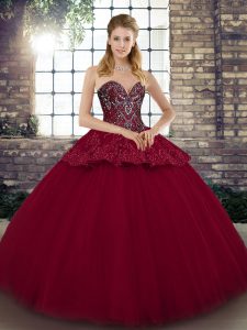 Beauteous Tulle Sleeveless Floor Length Ball Gown Prom Dress and Beading and Appliques
