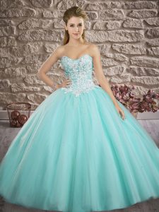 Stylish Apple Green Sweetheart Neckline Appliques Quinceanera Dresses Sleeveless Lace Up