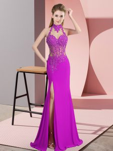 Sophisticated Sleeveless Backless Floor Length Lace and Appliques Prom Dress