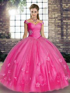 Luxurious Sleeveless Lace Up Floor Length Beading and Appliques Sweet 16 Dresses