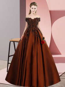 Floor Length A-line Sleeveless Brown Sweet 16 Dresses Zipper