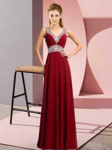 Eye-catching Sleeveless Beading Lace Up Prom Gown