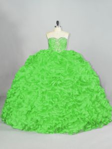 Beading and Ruffles Quinceanera Dresses Lace Up Sleeveless Court Train