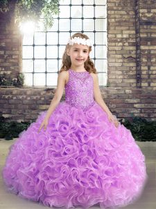 Discount Sleeveless Beading Lace Up Little Girls Pageant Dress