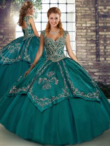 Sleeveless Beading and Embroidery Lace Up Ball Gown Prom Dress