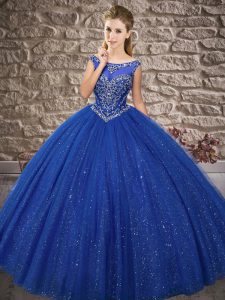 Beautiful Off The Shoulder Sleeveless Tulle Sweet 16 Quinceanera Dress Beading Zipper