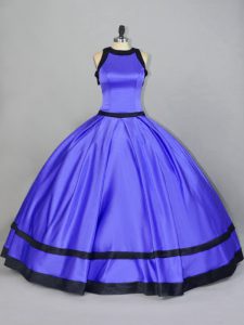 Purple Zipper 15 Quinceanera Dress Ruching Sleeveless Floor Length