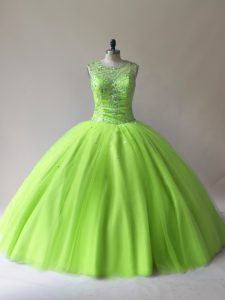 Artistic Sleeveless Floor Length Beading Lace Up Quinceanera Dresses