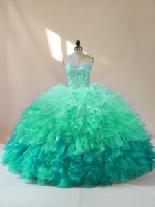 Enchanting Floor Length Multi-color 15 Quinceanera Dress Sweetheart Sleeveless Lace Up