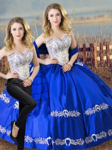 Pretty Sleeveless Beading and Embroidery Lace Up 15 Quinceanera Dress