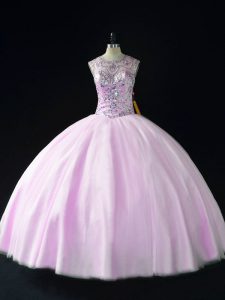 Free and Easy Floor Length Ball Gowns Sleeveless Lilac Quinceanera Dress Lace Up